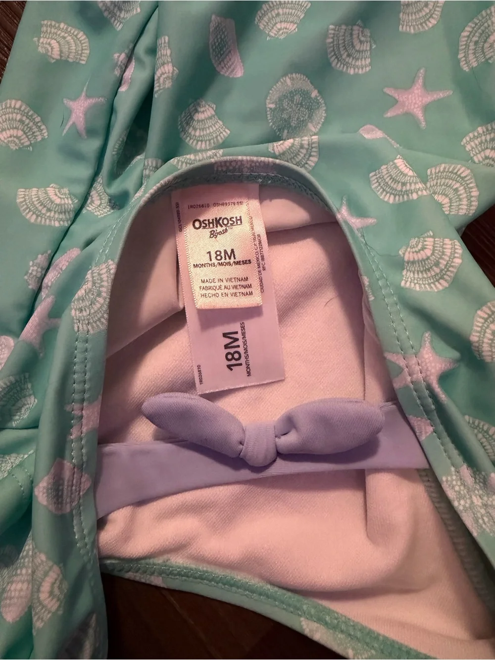 OshKosh B'gosh Mint Green Seashell One-Piece Bodysuit